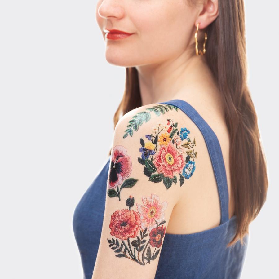 Embroidery Temporary Tattoos Look Like Flowers Stitched on Skin– My Modern Met Store